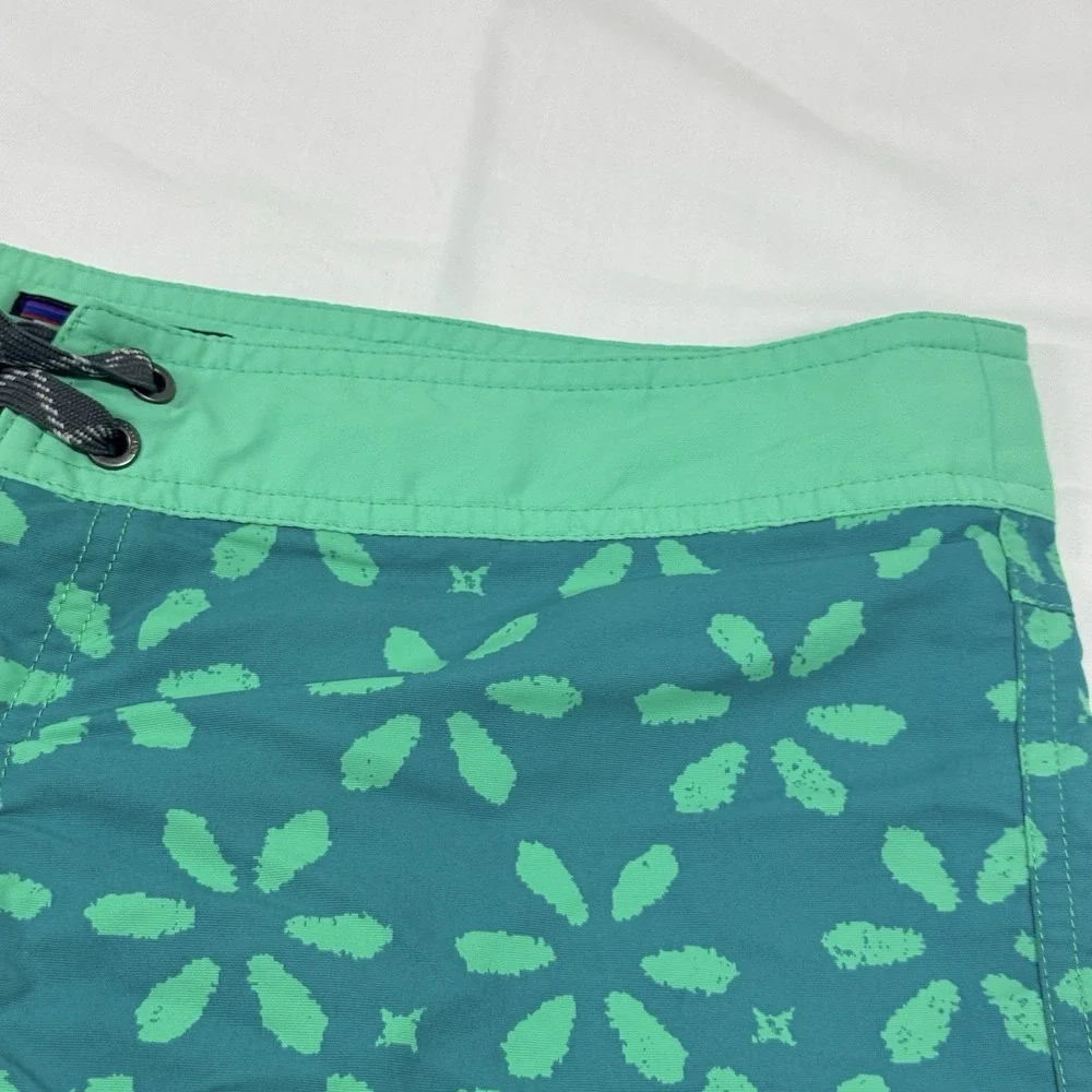 Patagonia Wavefarer Board Shorts Womens 10 Teal Sand Dollar Surf Swim Nylon‎
